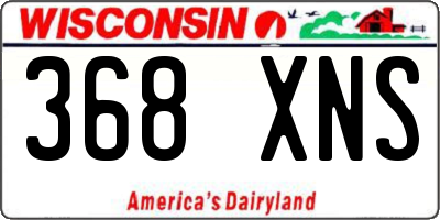 WI license plate 368XNS