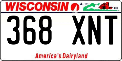 WI license plate 368XNT