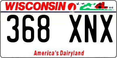WI license plate 368XNX