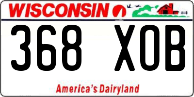 WI license plate 368XOB