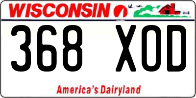WI license plate 368XOD