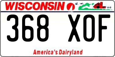 WI license plate 368XOF