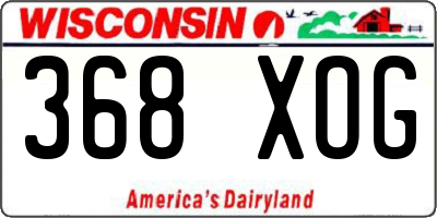 WI license plate 368XOG