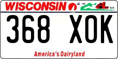 WI license plate 368XOK