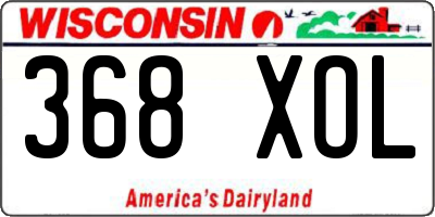 WI license plate 368XOL