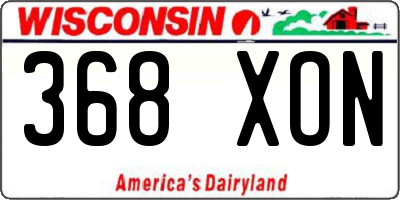 WI license plate 368XON