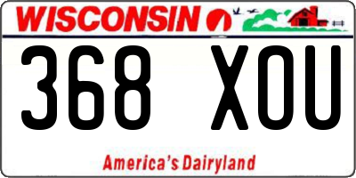 WI license plate 368XOU
