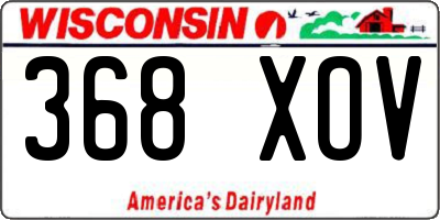 WI license plate 368XOV