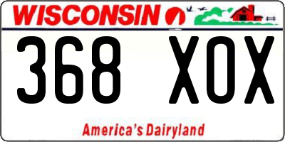 WI license plate 368XOX