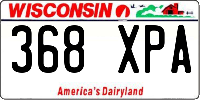 WI license plate 368XPA