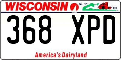 WI license plate 368XPD