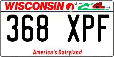 WI license plate 368XPF