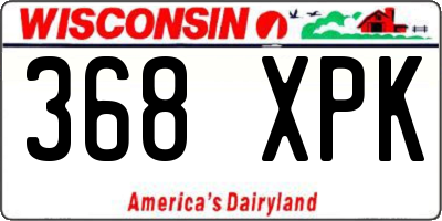 WI license plate 368XPK