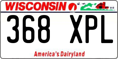 WI license plate 368XPL