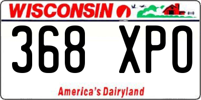 WI license plate 368XPO