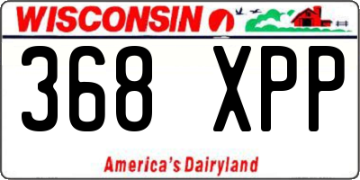 WI license plate 368XPP