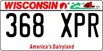 WI license plate 368XPR