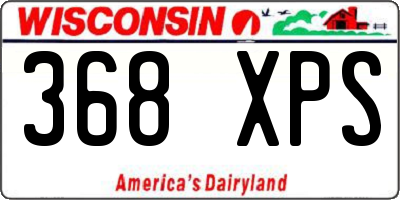 WI license plate 368XPS