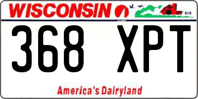 WI license plate 368XPT