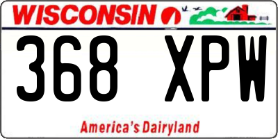 WI license plate 368XPW