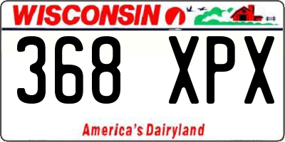 WI license plate 368XPX
