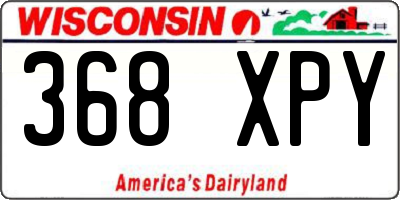 WI license plate 368XPY