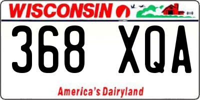 WI license plate 368XQA
