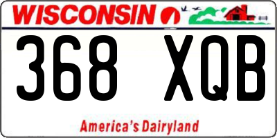 WI license plate 368XQB