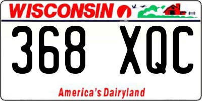 WI license plate 368XQC