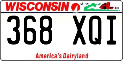 WI license plate 368XQI