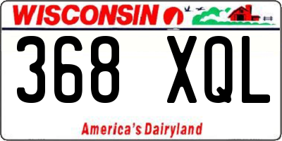 WI license plate 368XQL