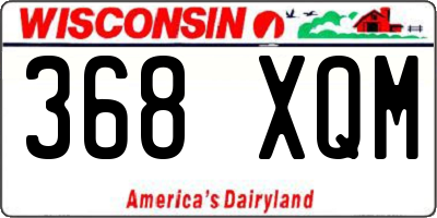 WI license plate 368XQM
