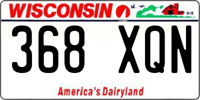 WI license plate 368XQN