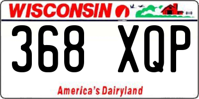 WI license plate 368XQP