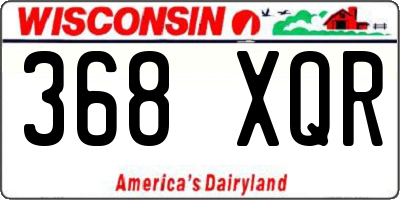 WI license plate 368XQR