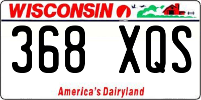 WI license plate 368XQS