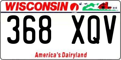 WI license plate 368XQV