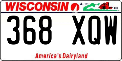 WI license plate 368XQW