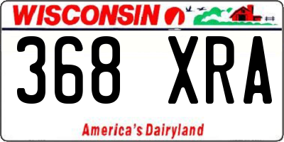 WI license plate 368XRA