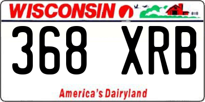 WI license plate 368XRB