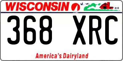 WI license plate 368XRC