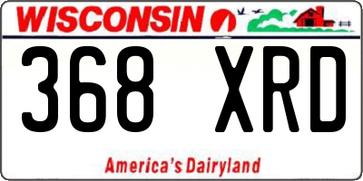WI license plate 368XRD