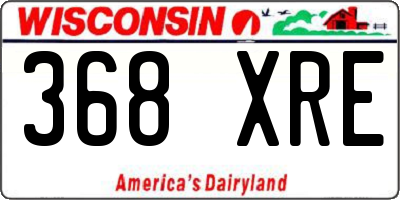 WI license plate 368XRE