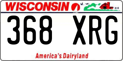WI license plate 368XRG