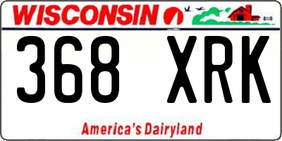 WI license plate 368XRK