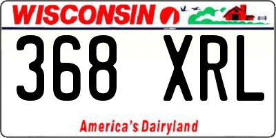 WI license plate 368XRL