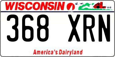 WI license plate 368XRN