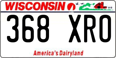 WI license plate 368XRO