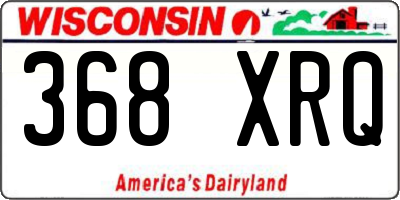 WI license plate 368XRQ