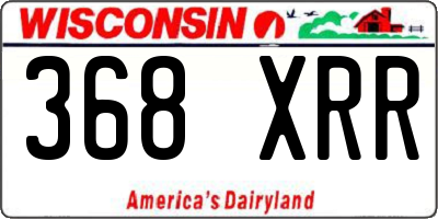 WI license plate 368XRR